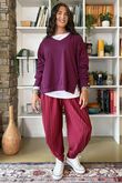The Sunday Morning V Slouch Sweatshirt Aubergine